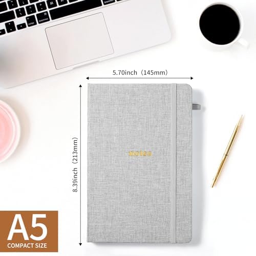 A5 Lined Journal Notebook, Fabric Hardcover, 3 Pack