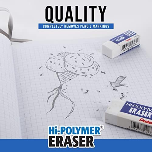Pentel Hi-Polymer Block Eraser, Large, White, 36 Count (ZEH-10)