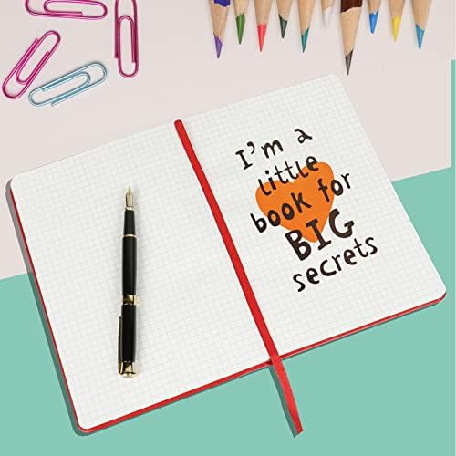 Grid Journal Bullet Notebook - Red Leather Cover, 8.3 x 5.7Inch, 160 Pages, 100gsm Paper, Hardcover with Inner Pocket, Elastic Closure and Ribbon Bookmark, Great for Women and Men