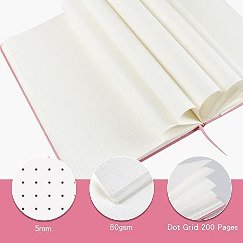Journal notebook (A5-Dotted, Pink Color),192 Pages, Medium 5.7X8.3 inches - 80 gsm Thick Paper, Hardcover
