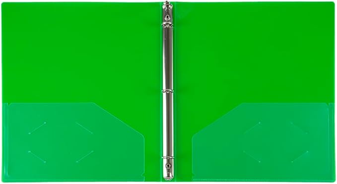 JAM PAPER Plastic 0.5 inch Binder - Green 3 Ring Binder - Sold Individually
