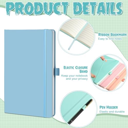 Laumoi 14 Pack Hardcover Lined Journal Notebooks Bulk,Rococo Color,A5