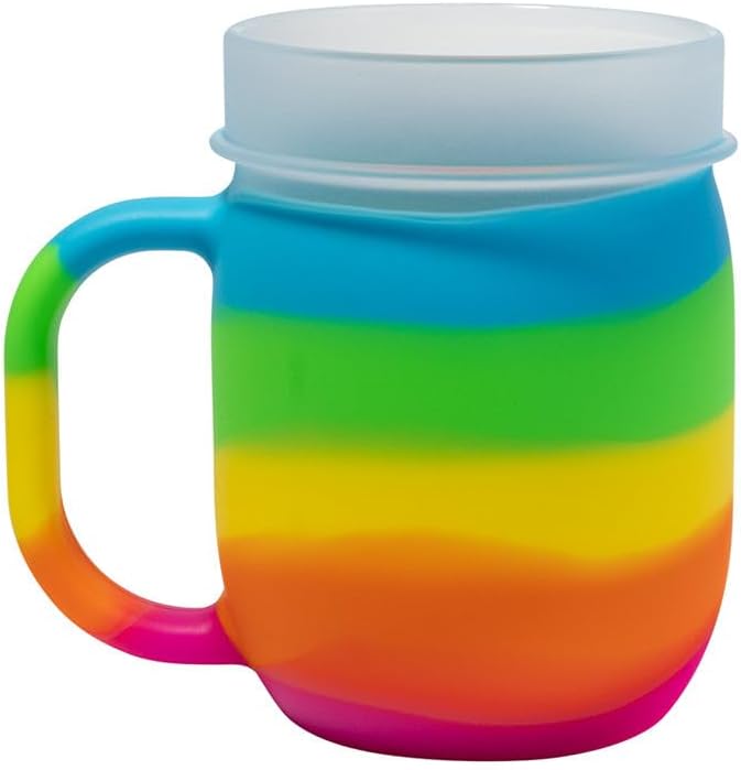 Silipint 25oz Silicone Barrel Cup with Handle – Unbreakable, BPA-Free, Dishwasher, Microwave, Freezer, Oven Safe Travel Coffee Mug for Coffee, Smoothies, Water, Cocktails (Prism) Pack of 1