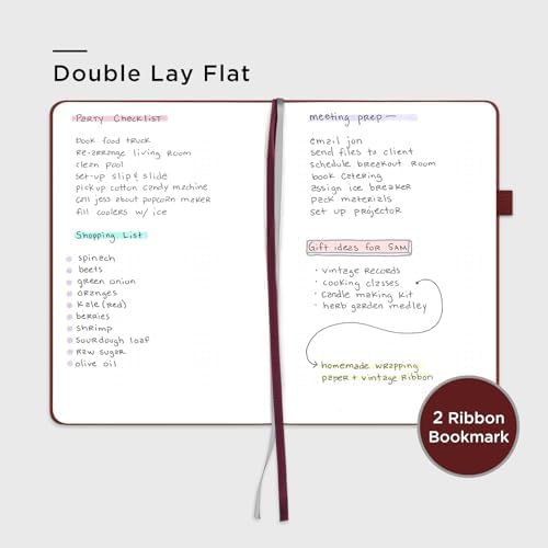 &And Per Se Dotted Journal Notebook – A5 Hardcover, 160 Pages 100gsm Paper, Dot Grid Notebook for Planning & Creative Journaling, 3 Sticker Sheets Included (Dark Red)