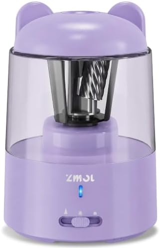 ZMOL Rechargeable Electric Pencil Sharpener for Colored Pencils Purple
