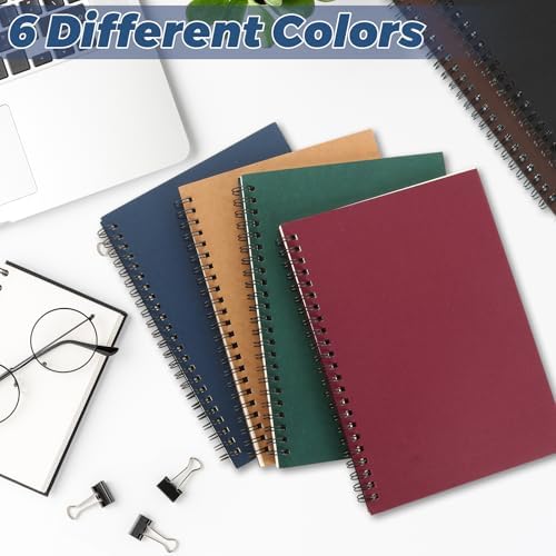 MIVIDE 24 Pack A5 Spiral Notebook, 8.3 x 5.7 Inch, 6 Color, 120 pages /60 sheets Hardcover Spiral Lined Notebook Journal, Lined Travel Bulk Writing Paper Notebook for School Business Office Supplies