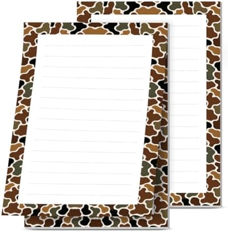 2 Pack Lined Sticky Notes 4x6 in, Cute Self-Stick Notepads with Lines, Large Memo Pads Strong Adhesive for Office, Home Green Cute Camouflage