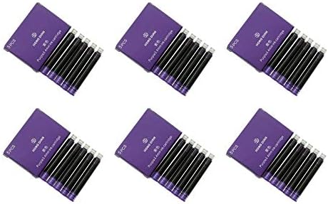 Asvine Hongdian Fountain Pen Purple Ink Cartridges, Set of 30 Refill Ink Cartridges, 3.4 mm Bore Diameter