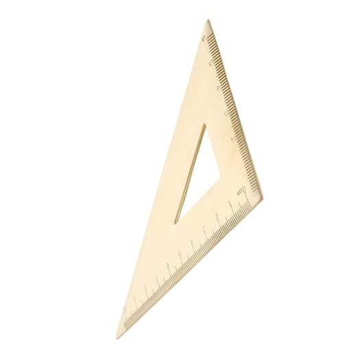 Utoolmart Triangle Ruler, 10cm / 3.9-inch Brass Right Angle Ruler, Protractor, Measuring Tool for Drafting Drawing Learning Math Geometry Ruler