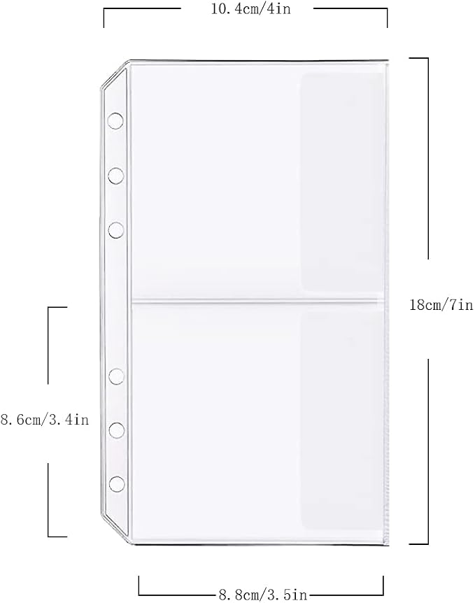 Zelten Refills/Loose Leaves for A6 Cover Ring Binder/Personal Organizer/Planner(A6 6 Holes, Binder Pocket All in Set)