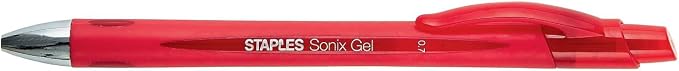 STAPLES Sonix Retractable Gel Pens, Medium Point, Red Ink, 36/Carton | Retractable gel pens for everyday writing tasks
