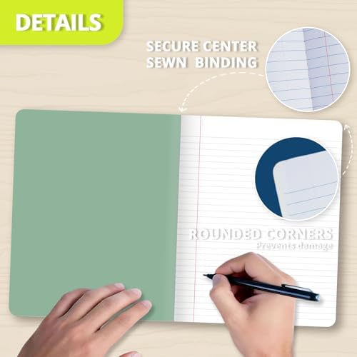 ONAVIA Plastic Composition Notebook College Ruled, 160 Pages, Assorted