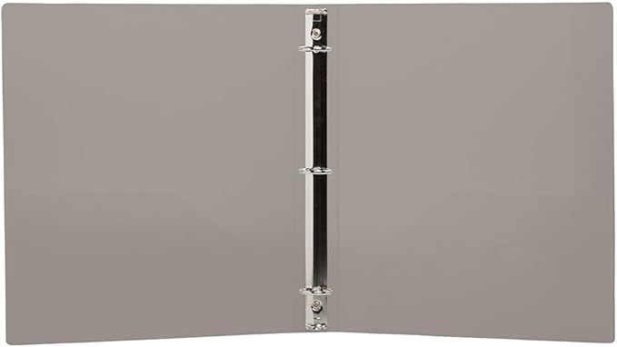 JAM PAPER Plastic 1 inch Binder - Smoke Grey 3 Ring Binder - Sold Individually