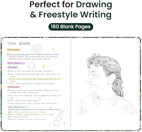 Taja Pretty Journal for Women, 5.7" x 8.3" Blank Notebook for Journaling