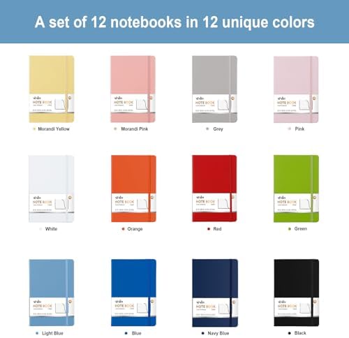 ViVin 24 Pack A5 Hardcover Lined Notebook,192 pg College Ruled 5.5x8.3