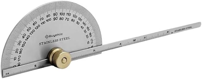 Stainless Steel Protractor 0-180 degrees Machine Tools (Degree Protractor cum Depth)