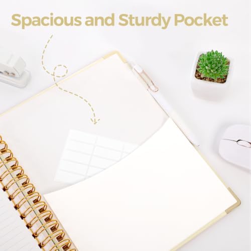 SKYDUE Notebooks for Work, 5 Subject Notebook with Dividers and Tabs, 8" x 10" College Ruled Notebook, 300 Pages Spiral Journal for Women, Green