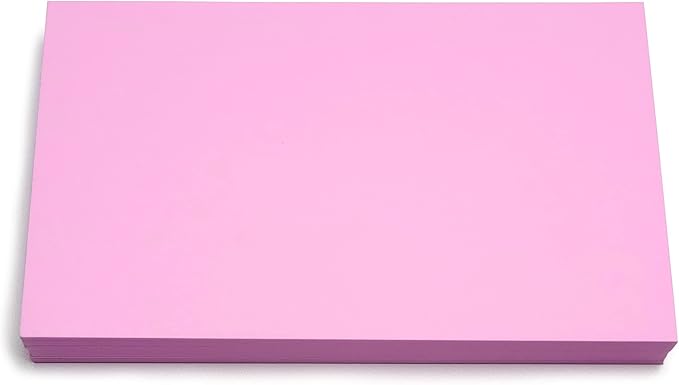 PPAPPAPPIYO 50 Pack 3x5 Colored Index Cards, 180gsm Premium Textured Blank Flash Cards, Heavyweight Cardstock for Study, Recipes, and DIY Crafts (pink)