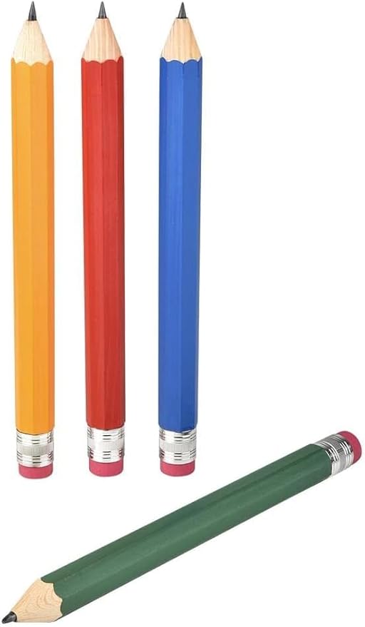 Zugar Land Giant Pencil 15" (4 Colors Available: Orange, Yellow, Blue and Green) Real Wood. Already Sharpened. Large Wooden Jumbo Pencils with Pink Top Erasers (Blue (1 Pencil))