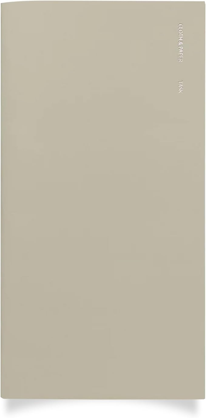 Cloth & Paper Travel Notebook | Task Planner – Ristretto | A5 Slim To-Do List Planner Notebook 4.3" x 8.3" | Productivity Planner for Tasks, Priorities, Lists and Daily Planning – Soft Touch Cover