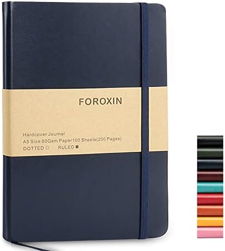 Journal notebook (A5-Lined, Dark Blue),192 Pages, Medium 5.7X8.3 inches - 80 gsm Thick Paper, Hardcover