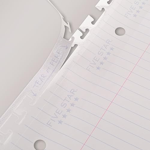 Five Star Insertable Loose Leaf Paper, 3 Pack, Notebook Paper, College Ruled Filler Paper to Add Pages, Reinforced, 8-1/2" x 11", 75 Sheets per Pack (52168)