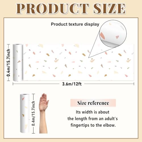 Boho Terrazzo Bulletin Board Roll Non-Woven Fabric Poster 15.7" x20ft