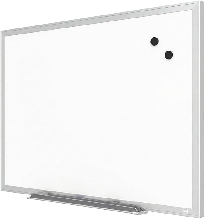 TRU RED Steel Magnetic Whiteboard | Dry Erase Board for Wall, White Board with Satin Frame, 2 ft x 2 ft