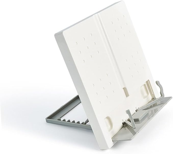 Adjustable Reading Stand for Desktop with Multi-Angle Book Holder Rack Portable White Textbook Holder for Cookbooks and Reading Design for Easy Storage and Carrying