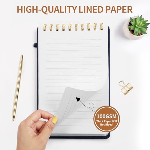 TSFPapier A5 Top Spiral Notebook, Fabric Hardcover College Ruled Journal