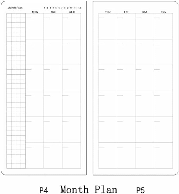 Undated Pocket Weekly Planner Schedule Organizer Agenda Year Month Week Plan A6 Notebooks (Gray with clear cover)