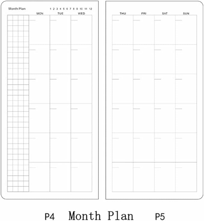Undated Pocket Weekly Planner Schedule Organizer Agenda Year Month Week Plan A6 Notebooks (Green with clear cover)