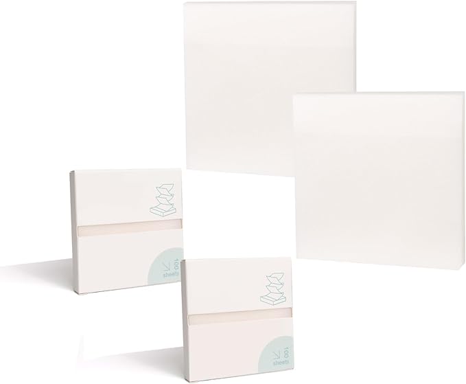 2 Pads, 200 Sheets Transparent Sticky Notes- 3x3 Inches, Pull-Out Design Self-Stick-Notes, Clear See Through, Waterproof, Easy to Post It for Office, Home, Notebook, Meeting, Reusable（White）