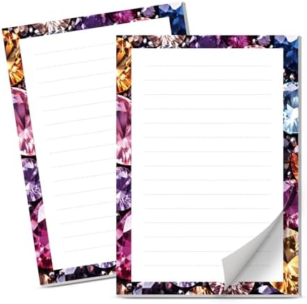 Lined Sticky Notes 4x6 in, 2 Pack Large Cute Notepads with Lines Self-Stick Note Pad, Funny Memo Pads Strong Adhesive for Office, Home Luxury Diamond Pattern