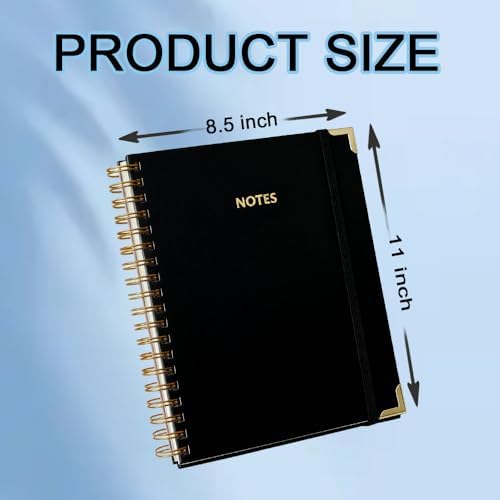 Hardcover Spiral Five Subject Notebook, Multi Subject Notebooks, Black