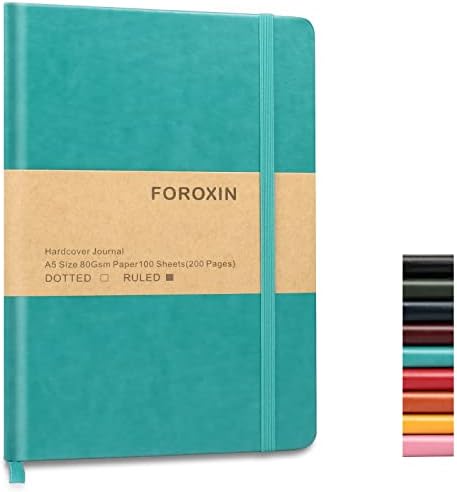 Journal notebook (A5-Lined, Turquoise Color),192 Pages, Medium 5.7X8.3 inches - 80 gsm Thick Paper, Hardcover