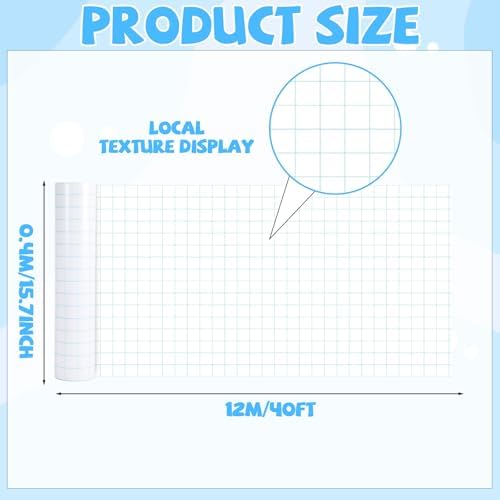 Blue Grid Graph Bulletin Board Roll Non-Woven Fabric Poster 15.7" x40ft