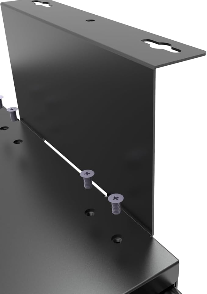 Under Desk Lockable Sliding Out Drawer with Cable Management, 17 inch Wide Office Storage Organizer for Standing Desks or tables with a Crossbar less than 3.2" High, 12 Inch Deep