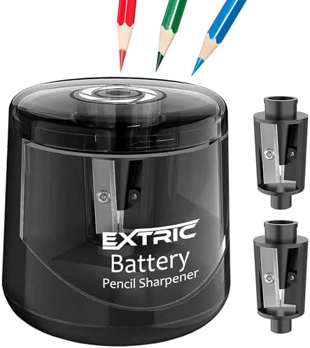 Battery Powered Electric Pencil Sharpener for #2 and Colored Pencils, Portable Sharpener for 6-8mm Pencils, Small Electronic Pencil Sharpeners for Home, School, Classroom, and Office Use