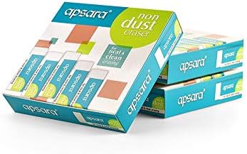 Set of 20 Big Apsara White Non Dust Eraser - For Neat And Clean Erasing - India