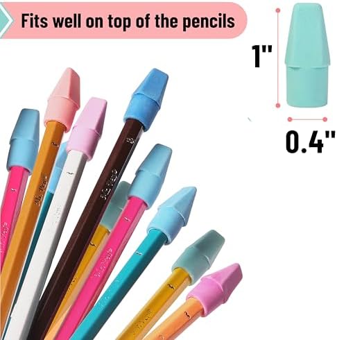 Mr. Pen- Pencil Erasers Toppers, 480 Pack, Colorful, Latex Free, No Smudge