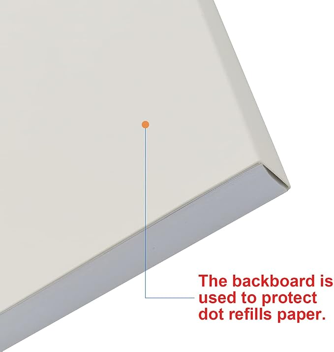 Letter Size Unpunched Dotted Refill Paper, Loose Leaf Filler Paper for Ring Binder/Disc Notebook Planner Inserts, 100gsm Dot Grid White Paper, 100Sheets/200Pages, 8.5'' x 11''