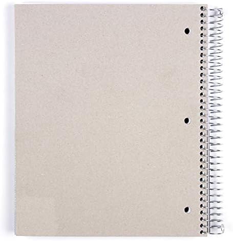 Mintra Office Durable Spiral Notebooks, 5 Subject (White, College Ruled 1pk)