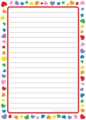 SHAPES ETC. Heart Border Large Lined Notepad, 5in x 7in