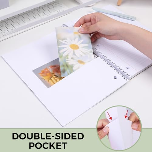 SKYDUE 8"x10.5" Spiral Notebook - College Ruled 100 Sheets, 1 Subject Notebook for School & Office, 3-Hole Punched Paper, Green
