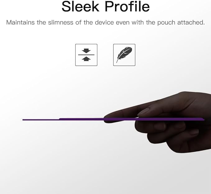 MoKo Pencil Holder Sticker Fit Apple Pencil Pro, Apple Pencil (USB-C), iPencil 1st/2nd Generation, Elastic Pencil Pocket Pouch Adhesive Sleeve Attached to iPad Case for Stylus Pens, Deep Purple