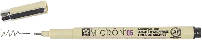 SAKURA PIGMA MICRON 05 FINELINER PEN, 0.45MM LINE WIDTH, PACK OF 2 (Black)