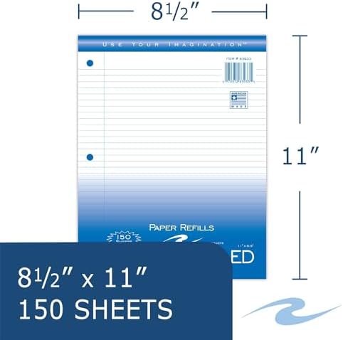 Roaring Spring Filler Paper, College Ruled, 8.5" x 11", 150 Sheets (Pack of 1)