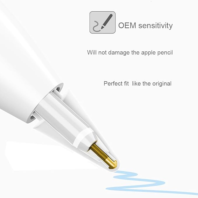 Replacement Tips for Apple Pencil 1st Generation/ 2nd Generation Tips, iPad Pencil Nibs Accessories for Apple Pen Pro/USB-C/ 1/2 Gen(8 Pack)