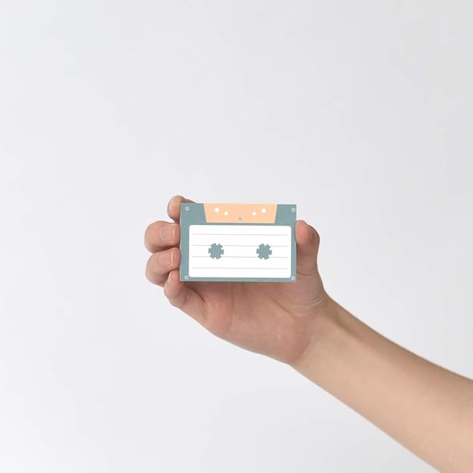 Monolike Retro Cassette Tape + Film Sticky-It 6p Set - Self-Adhesive Memo Pad 50 Sheets, Daily Sticky, Diary, Memo